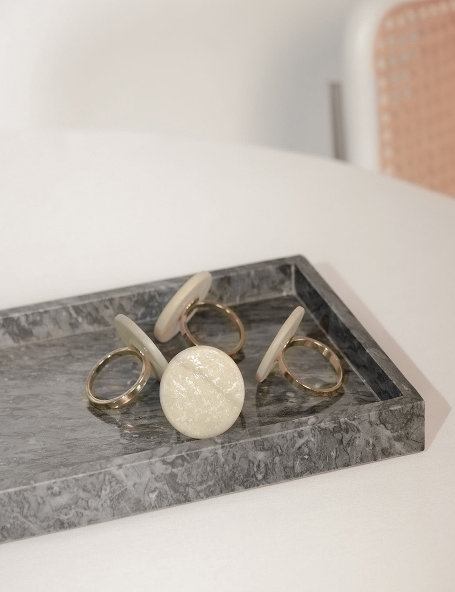 SERVILLETERO STONE WHITE X4