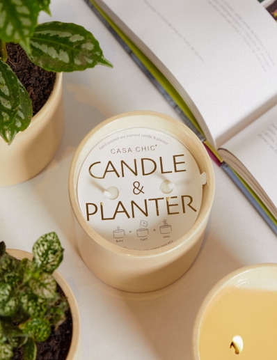 VELA CANDLE&PLANTER GOLD