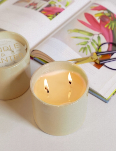 VELA CANDLE&PLANTER GOLD