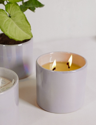 VELA CANDLE&PLANTER GREY