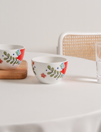 BOWL PRINTS RED