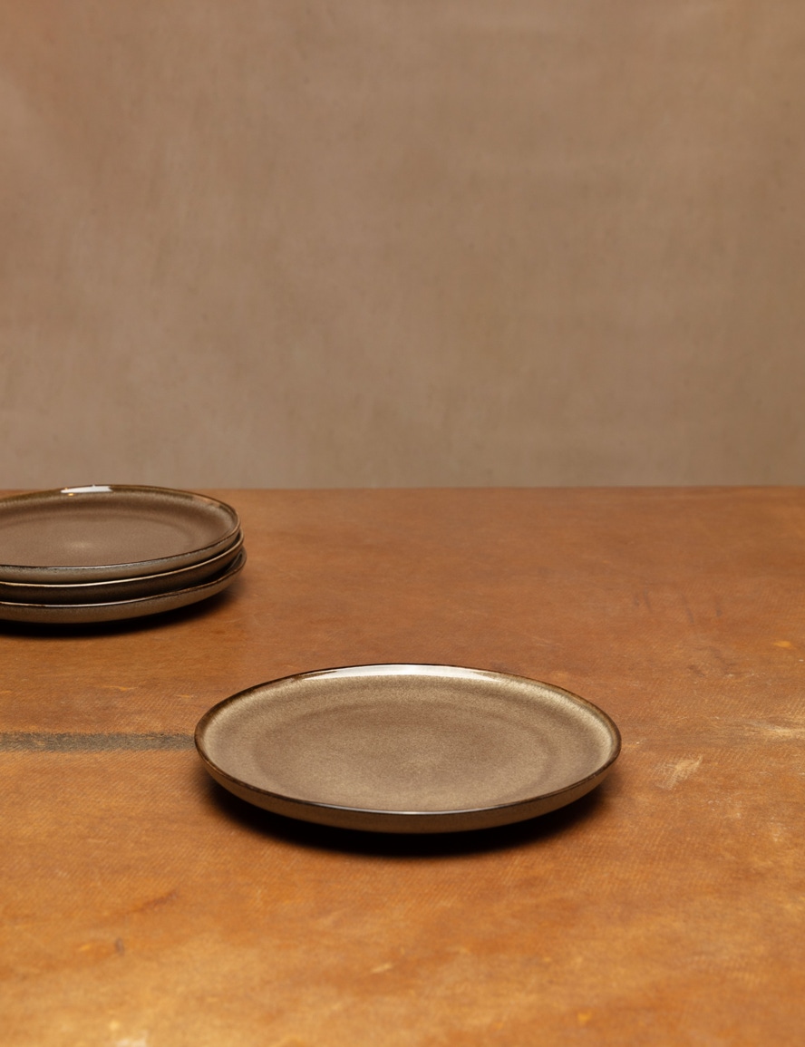 PLATO POSTRE GLAZED BROWN                                                                            