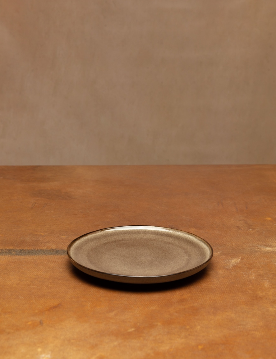 PLATO POSTRE GLAZED BROWN                                                                            